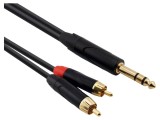 Cablu Audio Jack 6,3mm la RCA x2 0,3m Negru REDS MUSIC AU1103BX