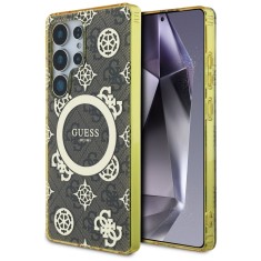 Husa Samsung Galaxy S25 Ultra originala Guess IML Peony On 4G Background MagSafe, maro, GUHMS25LH4PYEEW foto