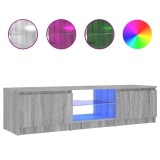 Cumpara ieftin Comoda TV cu lumini LED, gri sonoma, 140x40x36 cm