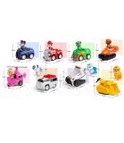 Set Jucarii Paw Patrol: 4 Caini cu Masinute, Plastic, Mecanism Retractabil, Peste 3 ani