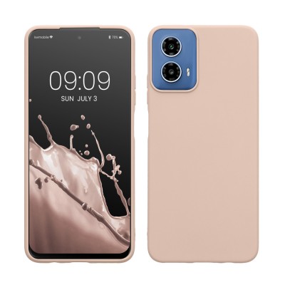 Husa Kwmobile pentru Motorola Moto G34, Crem, Silicon, KWM000022QU004C foto