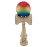 Kendama X Originala, Profesionala, Cyrax, Big Cups V2, Super Sticky Cupe Mari, Rulment Metalic cu Ata 55 cm, Rosu/Galben/Albastru