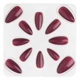Set Unghii False Adezive Bordo Lucioase, Forma Migdala, 12 Bucati, CMCLASS
