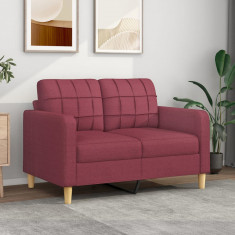 Canapea cu 2 locuri, rosu vin, 120 cm, material textil GartenMobel Dekor