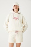 Medicine pantaloni scurți de trening culoarea bej, talie medie