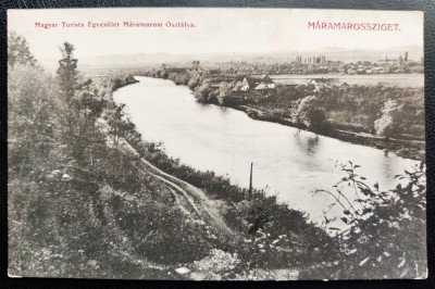 Sighetu Marmatiei 1915 - Maramarossziget - Asociatia turistica maghiara - printata, circulata la Viena, timbru maghiar cu supratipar foto
