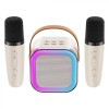 Set Karaoke cu Boxa Portabila K12, 2 Microfoane Wireless, Bluetooth, USB, Card SD, RGB, Autonomie 2h