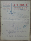 Document ,,La Rica&quot;, magazin de maruntisuri si galanterie/ 1949