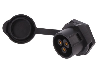 Conector circular soclu 3 pini aurit foto