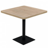 vidaXL Masă bistro, MDF și oțel, pătrată, 80x80x75 cm, culoare stejar