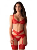 Set Cupide Desir 3-pcs Obsessive, Rosu, S/M