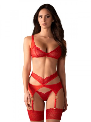 Set Cupide Desir 3-pcs Obsessive, Rosu, S/M foto