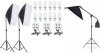Kit 3 softbox cu geanta transport macara soclu de 4 becuri plus 12x bec 150W, Oem