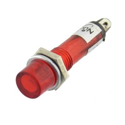 Indicator cu bec, 12V, 12x38mm, rosu - 124796 foto