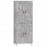 Dulap inalt, gri beton, 69,5x34x180, lemn compozit