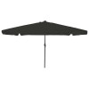 VidaXL Parasol de Grădină Negru 395 x 395 x 245 cm Poliester și oțel 42003650