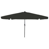 VidaXL Umbrelă de grădină cu lumini LED, &oslash;395x245 cm, Negru.
