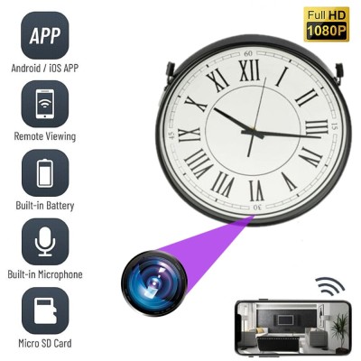 Camera Spion WIFI, TSS-MCPAN01 Ascunsa in Ceas de Perete, 5MP, Full HD foto
