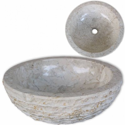Gossi chiuveta, crem, 40 cm, marmura foto