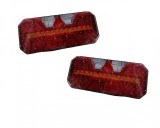 Set 2 Lampi Spate LED 24x14 cm, Semnalizare Dinamica, 12V-24V, IP66, ALM, Stopuri Auto