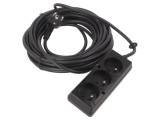 Prelungitor Alimentare 10m 16A Negru 3 Prize PVC