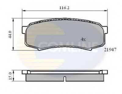 Set placute frana,frana disc TOYOTA LAND CRUISER 150 (KDJ15, GRJ15) (2009 - 2016) COMLINE CBP0404 foto