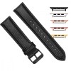 Curea piele compatibila Apple Watch 9|8|7|6|5|4|3|2|1 Series, 49mm|45mm|44mm|42mm, Negru Lucios