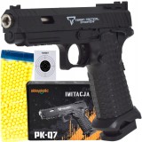 Pistol/pușcă replică ASG cu bile 6 mm, Hop-Up, acționare cu arc, ABS, 800 bile incluse