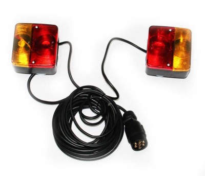 Kit magnetic remorca auto BestAutoVest cu lampi de 105x95x52mm, 12V, cablu de 7,5m, fisa remorca cu 7 pini, cu omologare E foto