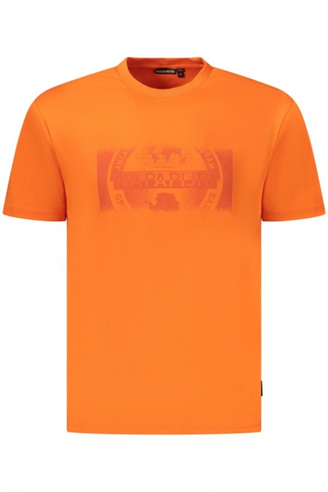 Napapijri Tricou barbati, cu imprimeu grafic, Regular Fit, Portocaliu, M