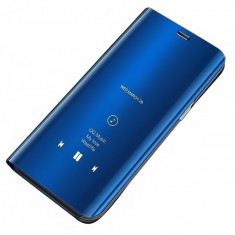 Husa Plastic OEM Clear View pentru Samsung Galaxy A6 (2018) A600, Bleumarin