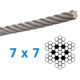 Cablu inox &Oslash; 6 mm, lungime 100 metri, material INOX AISI304