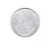 Moneda Rwanda 1 franc 1985, stare buna, curata