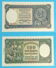 Slovacia 100 Korun 1940 &#039;Pribina&#039; UNC serie: A7 694198 p#11; Specimen