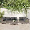 Set Mobilier Gradina vidaXL, 6 Piese, Gri Poliratan, Cu Perne, Canapea Colt, Modular