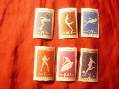 Serie Romania 1960 Sport - Olimpiada de la Roma, 6 valori foto
