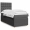vidaXL Pat box spring cu saltea, gri &icirc;nchis, 100x200 cm, textil
