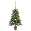 VidaXL Brad Crăciun pre-iluminat artificial, set globuri, verde, 65 cm