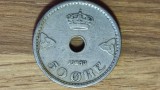 R08 Norvegia - moneda de colectie - 50 ore 1940 - serie rara, an rar - superba !, Europa