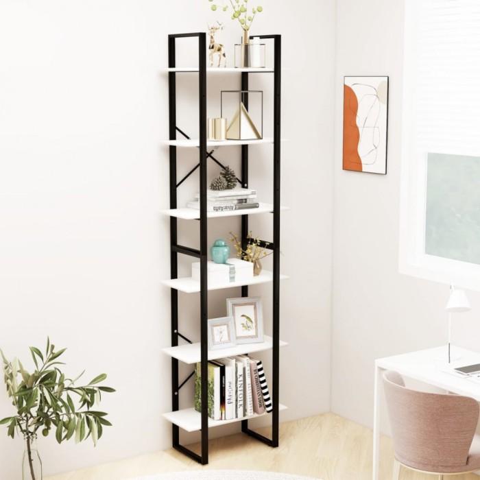 vidaXL Raft de depozitare, alb, 60x30x210 cm, lemn masiv de pin 806523