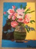 TABLOU PE PANZA CU SASIU NOU 30X40 CM VAS CU FLORI ACRILIC PRET DOAR 20 LEI