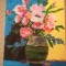 TABLOU PE PANZA CU SASIU NOU 30X40 CM VAS CU FLORI ACRILIC PRET DOAR 20 LEI