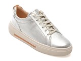 Pantofi sport CLARKS argintii, HOLLYHOCK WALK, din piele naturala