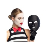 Masca Mime Din Plastic Pentru Carnaval, Haloween Sau Bal Mascat, negru