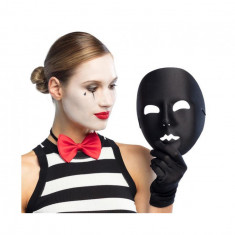 Masca Mime Din Plastic Pentru Carnaval, Haloween Sau Bal Mascat, negru