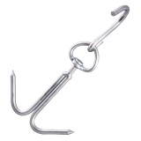 Cumpara ieftin Carlig pentru suspendat carnea, pentru toate tipurile de carne, 2 agatatori, lungime 210 mm, Argintiu