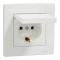 Priza simpla schuko cu capac IP20 Schneider Asfora alb EPH3100121