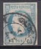 ROMANIA 1868 LP 23 REGELE CAROL I CU FAVORITI 4 BANI ALBASTRU STAMPILAT