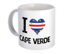 Iubesc Capul Verde : Cadou Halba : Heart Flag Country Crest Cape Verdean Expat foto