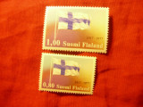 Serie Finlanda 1977 - 60 Ani - Drapelul , 2 valori, Nestampilat